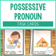 Possessive Pronoun Task Cards cover featuring his, her, their, and its