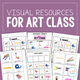 Visual Resources for Art Class cover with an 'I need' supply board, an art anchor chart, and real-photo supply cards