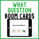 What Question Interactive Boom Cards: tablet asking what you sleep on with three picture choices