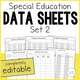 Editable Special Education Data Sheets Set 2 cover with school-based tracking forms
