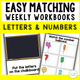 Easy Matching Weekly Workbooks Letters & Numbers Edition cover, a letters-and-numbers errorless matching workbook for special education