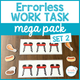 Errorless Work Tasks Mega Pack Set 2 cover with food sorting activities for special education