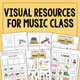 Visual Resources for Music Class cover with real-photo instrument cards, an anchor chart, and an 'I need' communication board