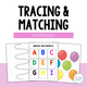 Tracing and Matching Workbooks: cover with curved-line tracing, letter matching, and colored balloon pages