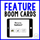 Object Features Interactive Boom Cards: tablet asking which item has feathers with three picture choices