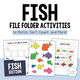 Fish Themed File Folder Activities cover featuring 12 printable activities