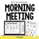 Differentiated Morning Meeting - Middle Edition cover with weather and check-in activities for special education
