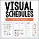 Visuals and Schedules for the Home cover with an 'At home I can help with' chores board, a 'Where is' board, and a morning routine