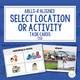 Select Location or Activity cover with ABLLS-R task codes and sample task cards