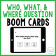 Who, What, & Where Question Interactive Boom Cards: tablet asking who helps sick people with three picture choices