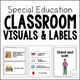 Special Education Classroom Visuals and Labels cover with sample cards for knocking quietly, asking for help, and standing and waiting