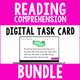 Reading Comprehension Digital Task Card Bundle: laptop showing a short passage about wet socks