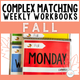 Complex Matching Weekly Workbooks Fall cover, an advanced fall-themed matching workbook for special education