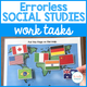 Errorless Social Studies Tasks Mega Pack cover with world flag and map matching for special education