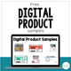 Digital Product Samples: laptop displaying a menu of six free digital resource samples