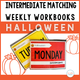 Intermediate Matching Weekly Workbooks Halloween cover, a Halloween-themed matching and sorting workbook for special education