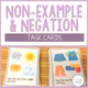 Non-Example and Negation Task Cards cover featuring visual non-example practice