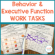 Behavior and Executive Function Work Tasks cover with rule-following activities and age-respectful visuals