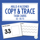 Copy & Trace cover with ABLLS-R task codes and sample task cards