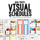 Real Photo Visual Schedules cover showing bathroom, lunch, snack, and color-coded center schedule boards for special education classrooms