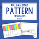 Pattern cover with ABLLS-R task codes and sample task cards