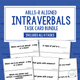 Intraverbals Task Card Bundle cover with ABLLS-R task codes and sample task cards