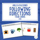 Following Directions cover with ABLLS-R task codes and sample task cards