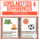 Similarities and Differences Task Cards cover featuring vocabulary connections