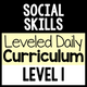 Social Skills Leveled Daily Curriculum Level 1 cover for foundational social-emotional instruction