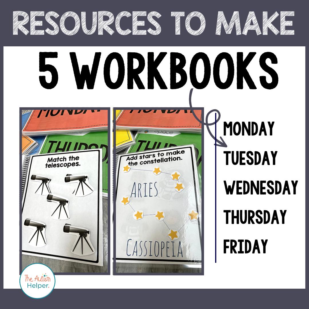 Easy Matching Weekly Workbooks - Outer Space Edition