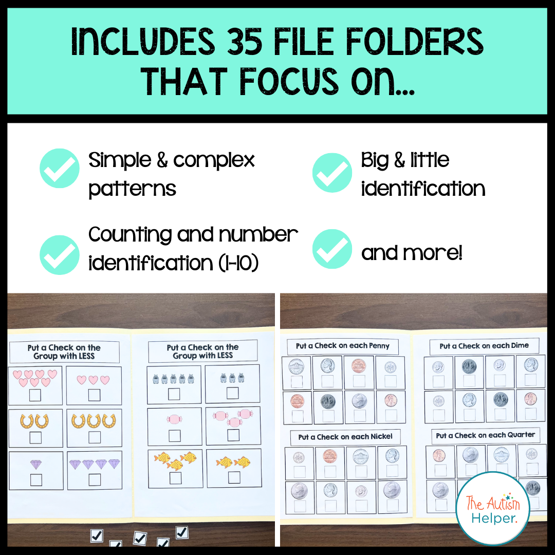 Level 1 Math Leveled Daily Curriculum FILE FOLDER ACTIVITIES