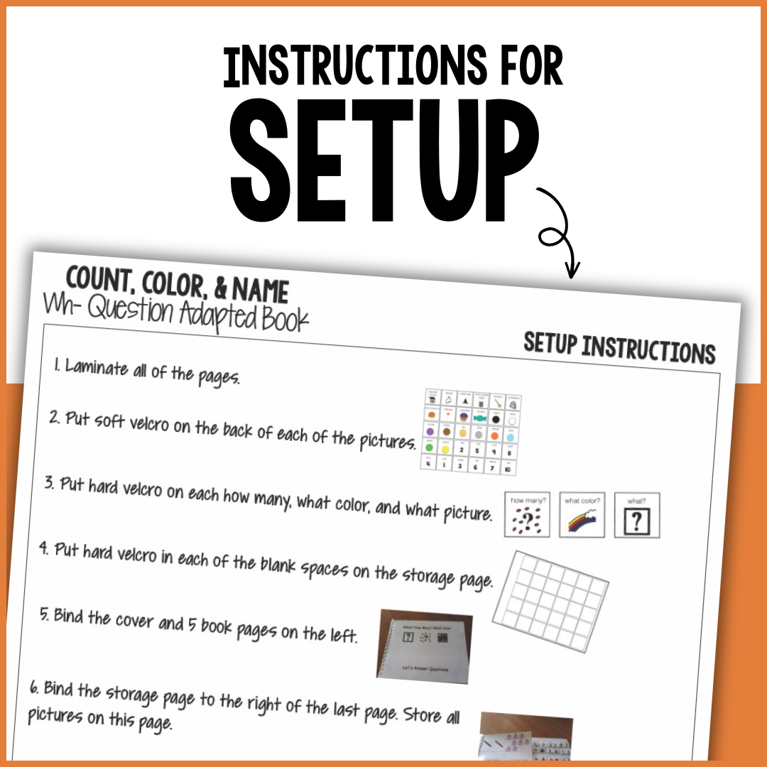 Count, Color, & Name Wh-Question Adapted Book - HALLOWEEN