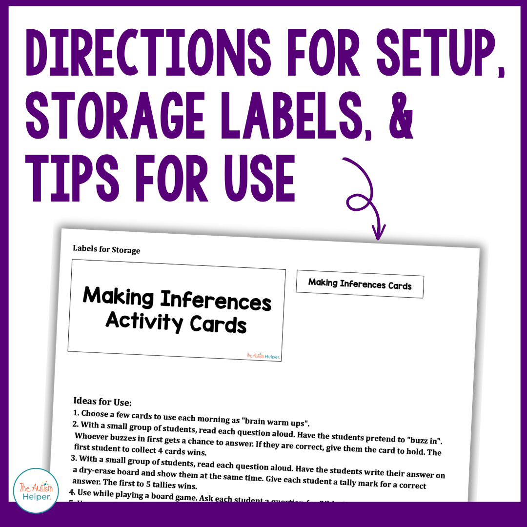 Making Inferences Task Cards