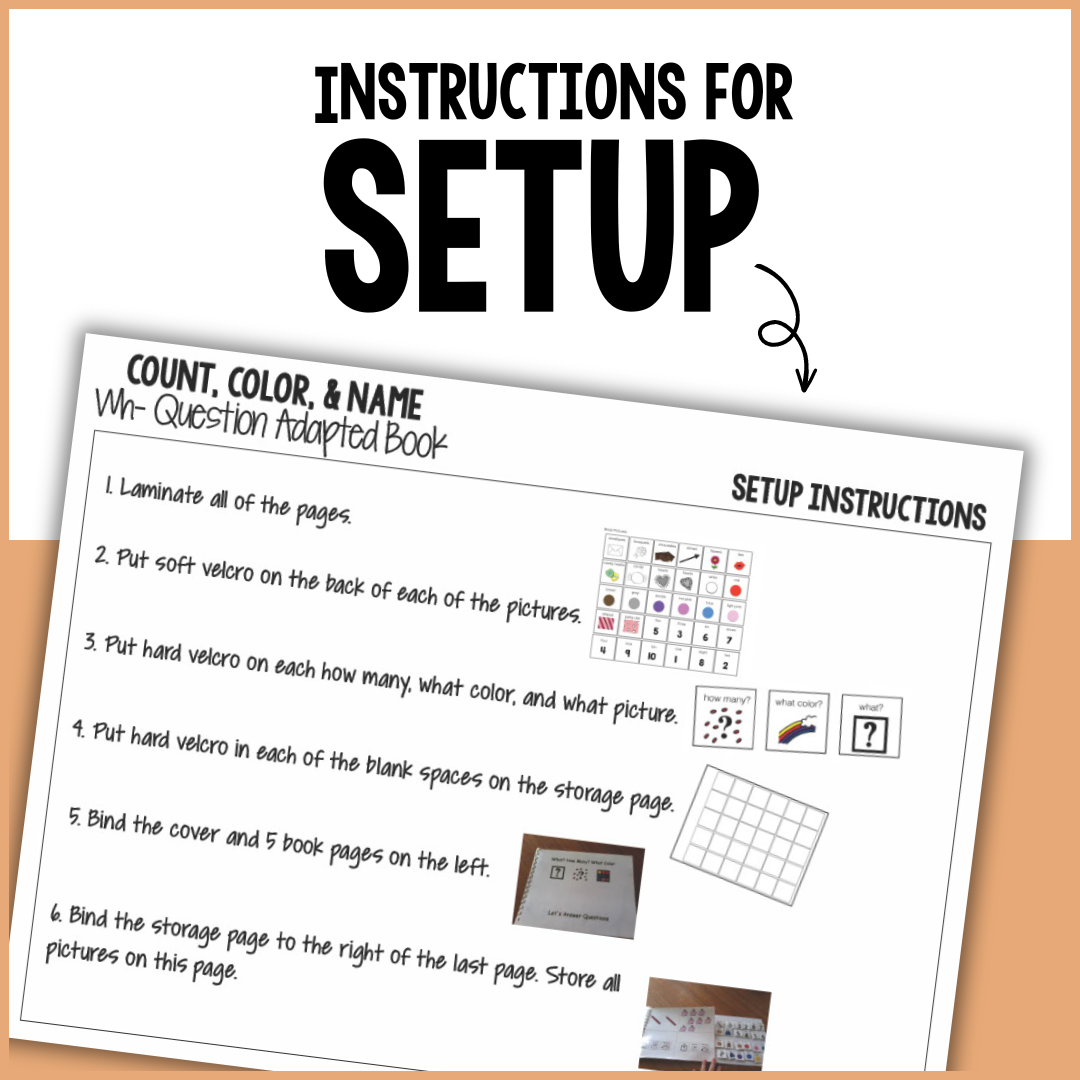 Count, Color, & Name Wh-Question Adapted Book - Thanksgiving