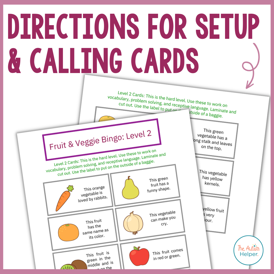 Fruit and Veggie Bingo