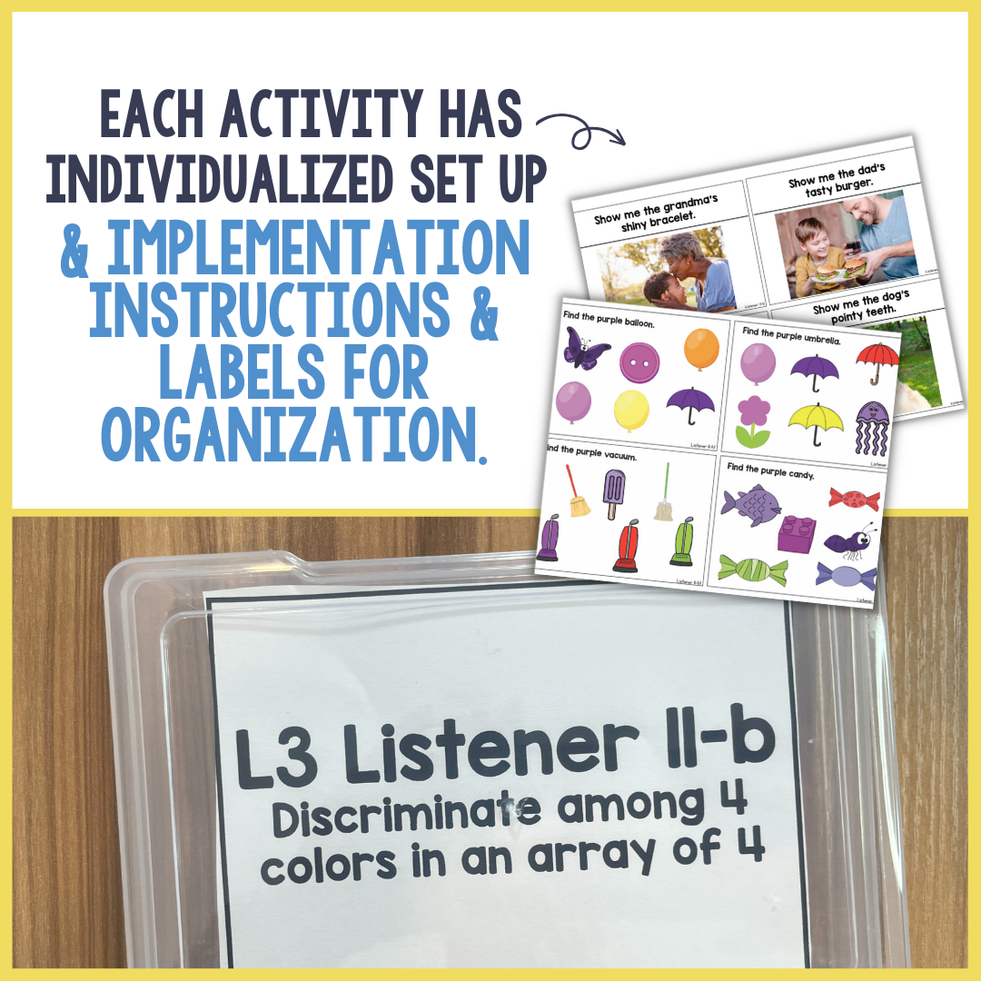 VB-MAPP Task Cards: Listener Responding Level 3