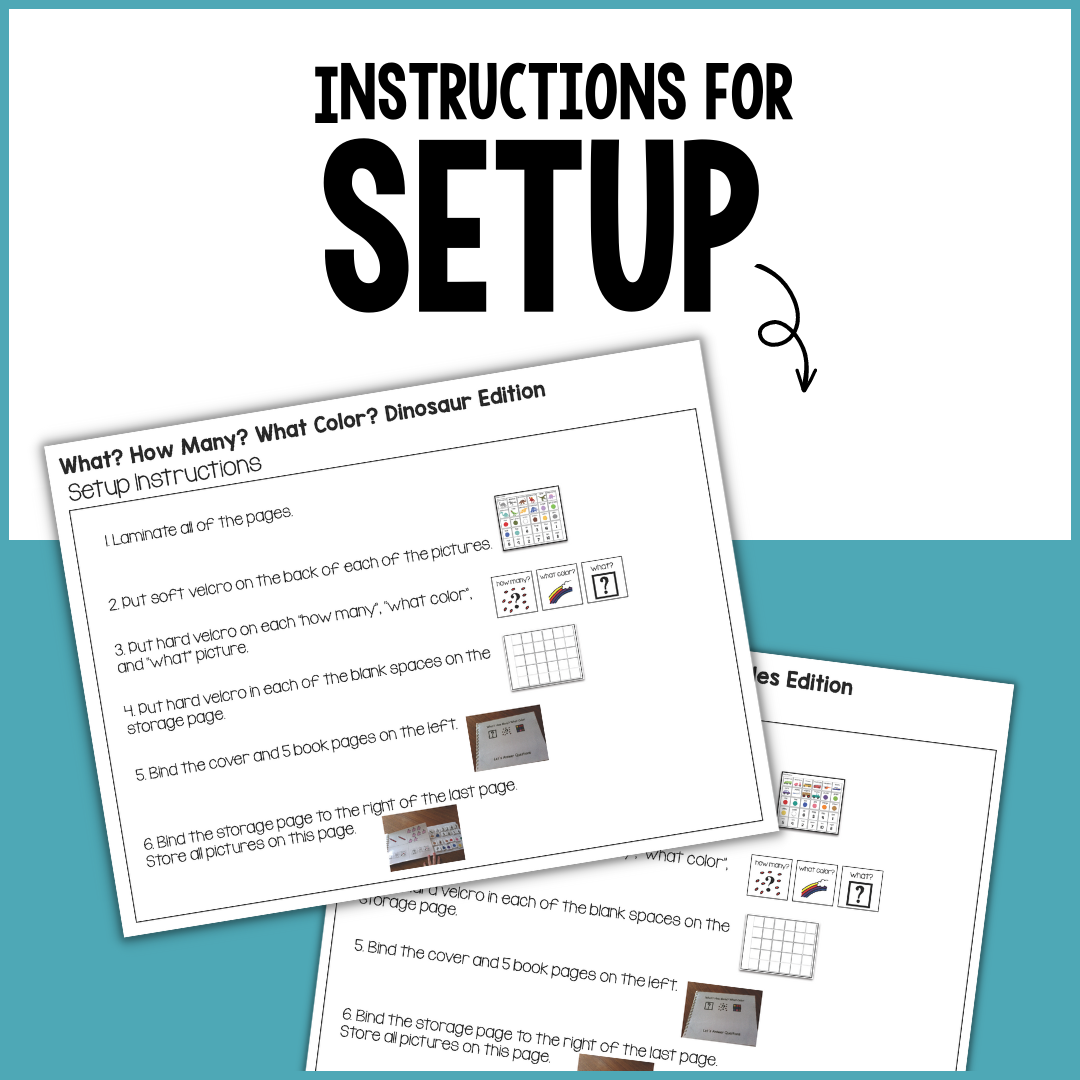 Count, Color, & Name Wh-Question Adapted Book - Theme Bundle