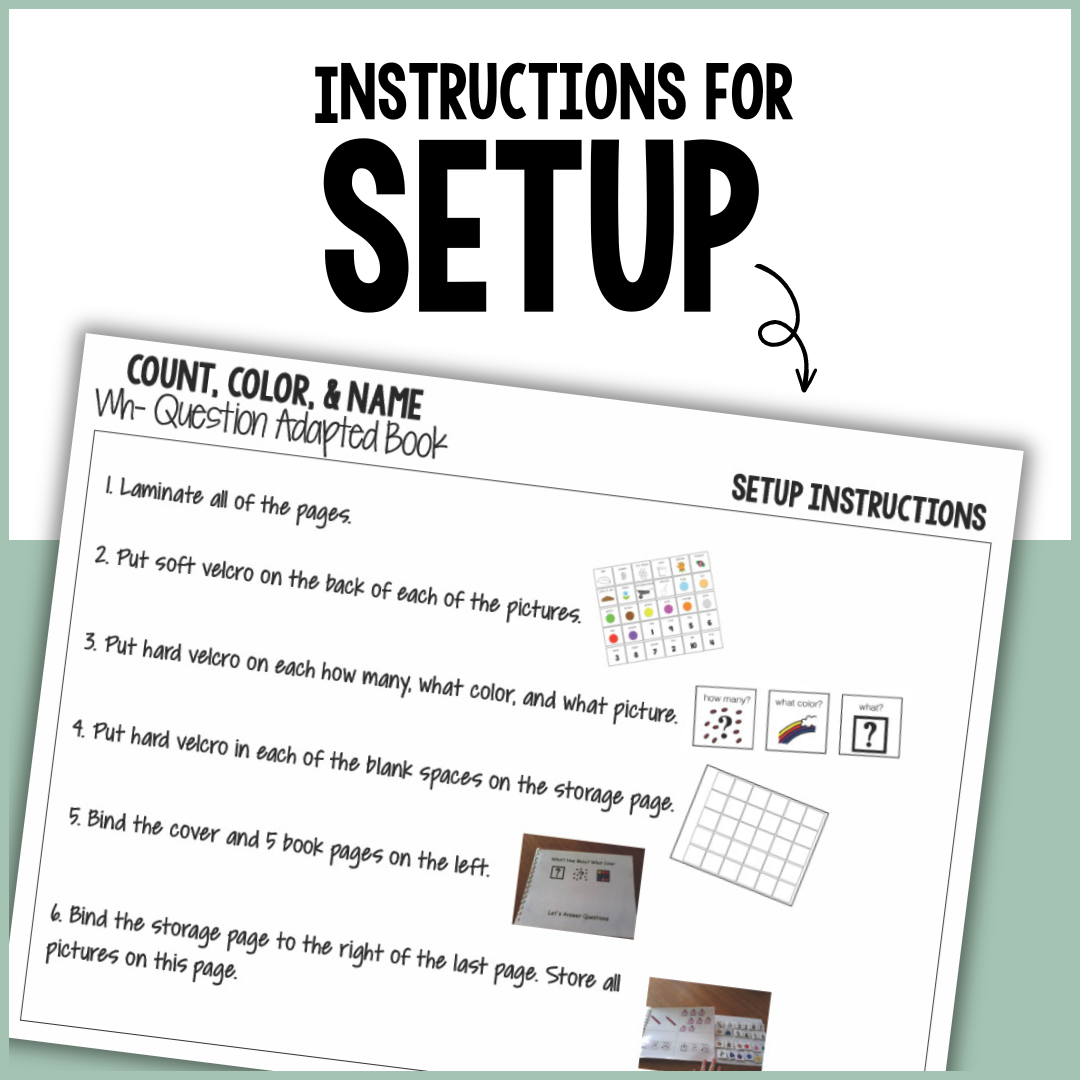 Count, Color, & Name Wh-Question Adapted Book - Plants