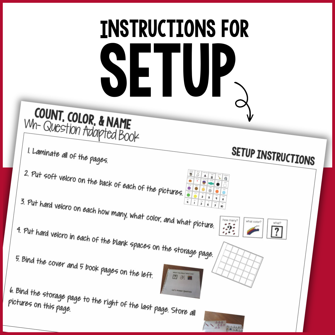 Count, Color, & Name Wh-Question Adapted Book - Christmas Edition