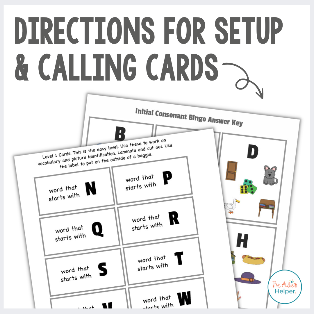 Initial Consonant Bingo