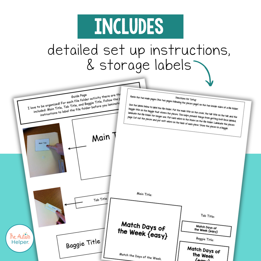 Day & Month File Folder Activities