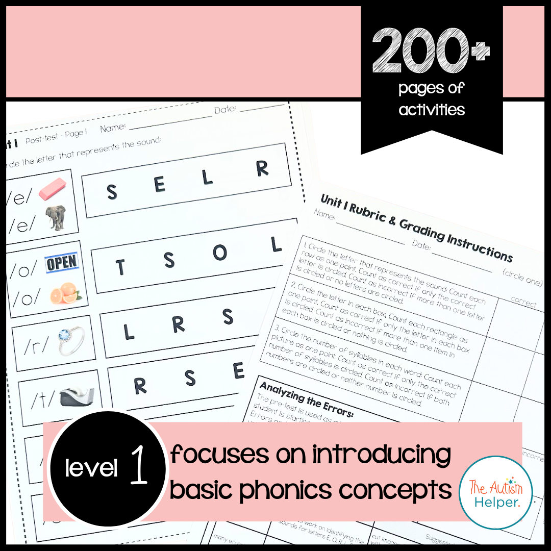 Phonics Leveled Daily Curriculum {LEVEL 1}