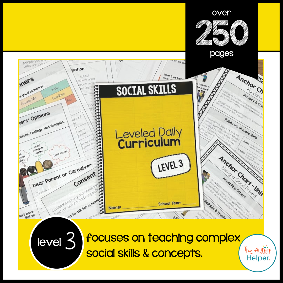 Social Skills Leveled Daily Curriculum {LEVEL 3}