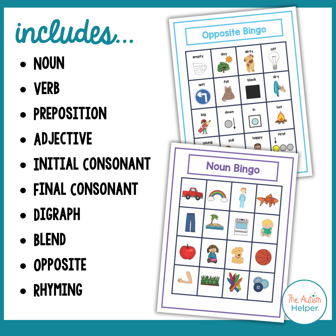 Phonological Awareness and Parts of Speech Bingo {BUNDLE}