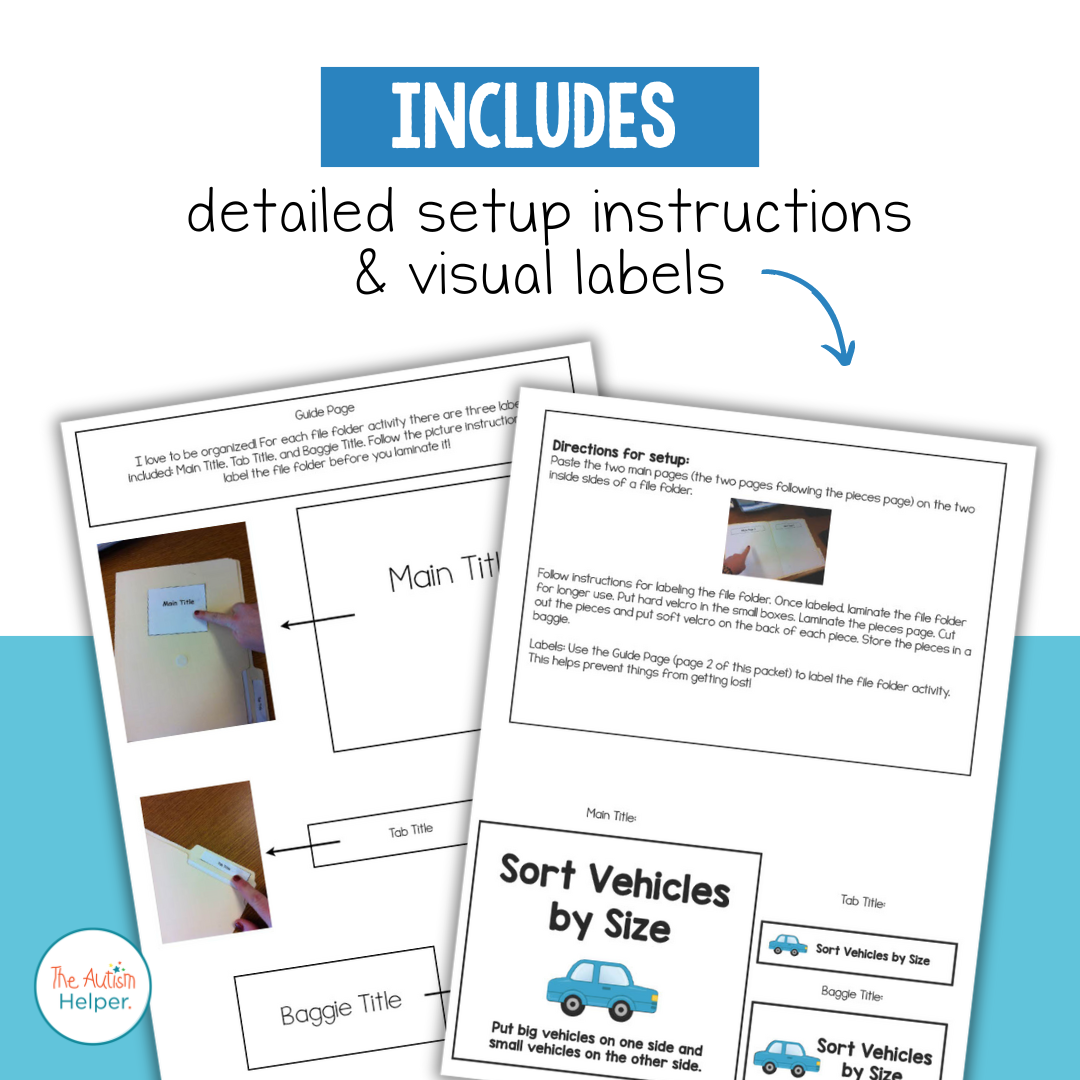 Vehicle Themed File Folder Activities SET 2