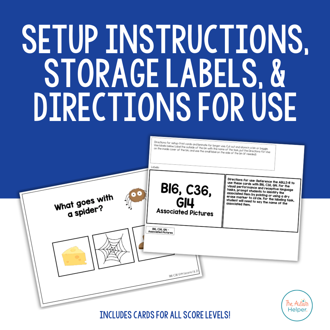 Associated Picture contents with storage labels, setup directions, and data sheets