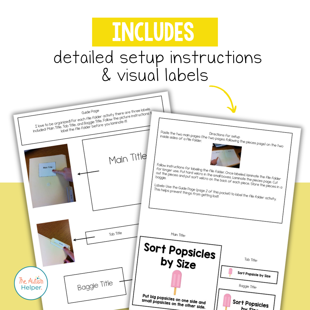 Popsicle Themed File Folder Activities