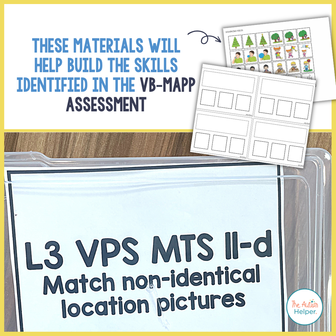 VB-MAPP Task Cards: Visual Perceptual Skills & Match to Sample Level 3