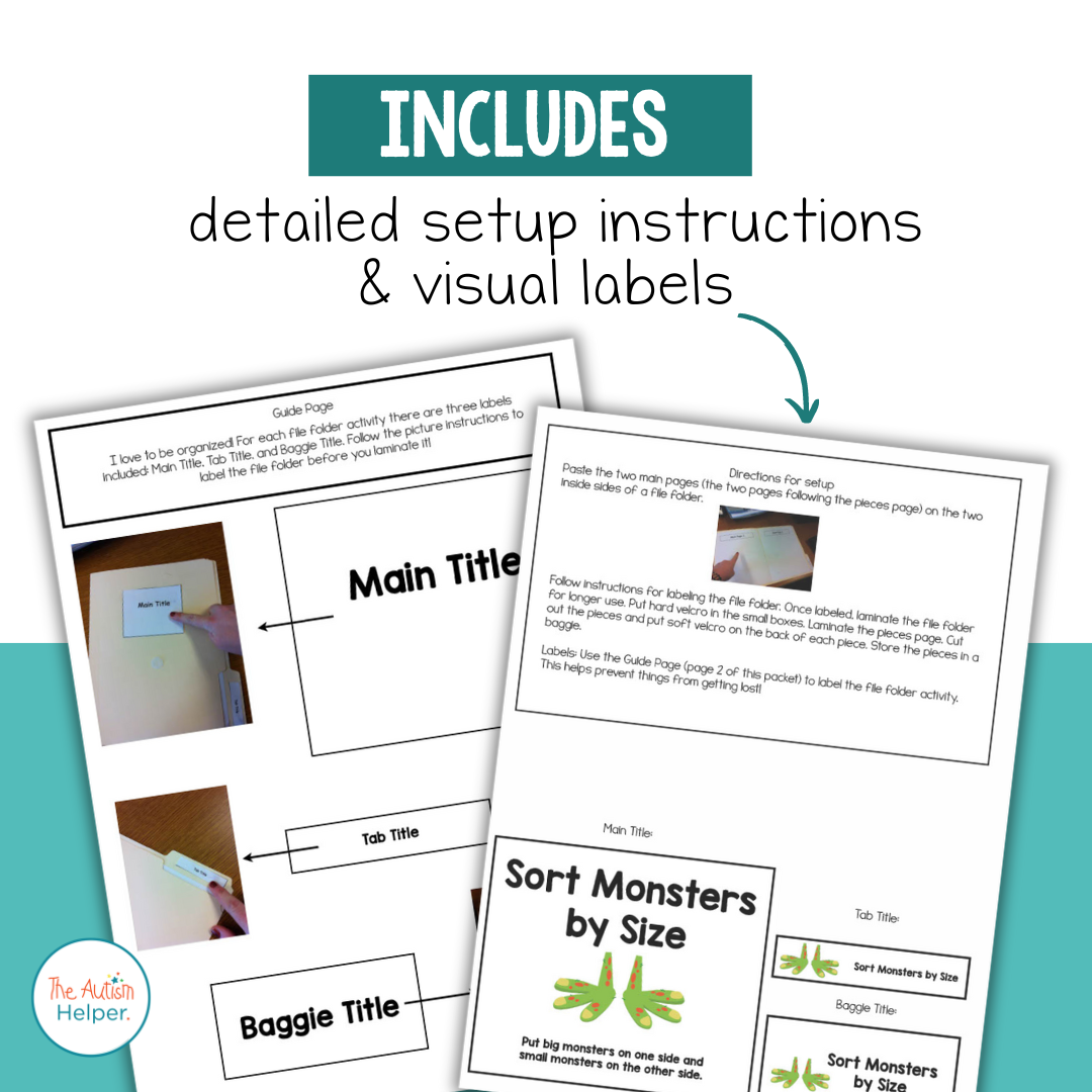 Monster Themed File Folder Activities