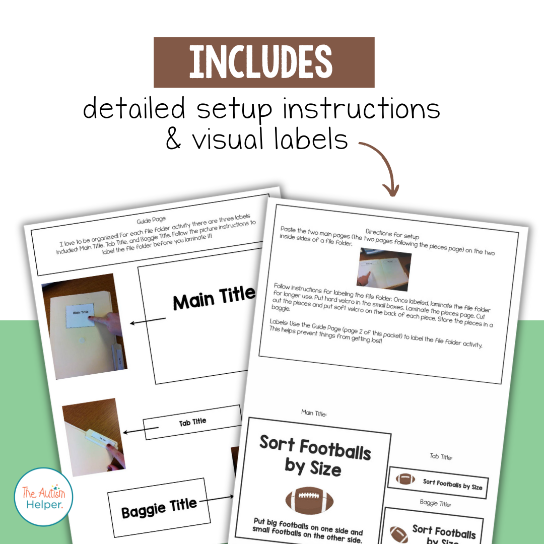 Football Themed File Folder Activities